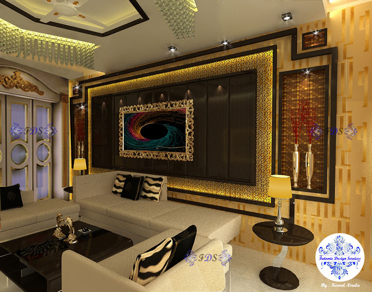 Fusion Themed Lounge By Futomic Futomic Design Services Pvt. Ltd. Living room MDF