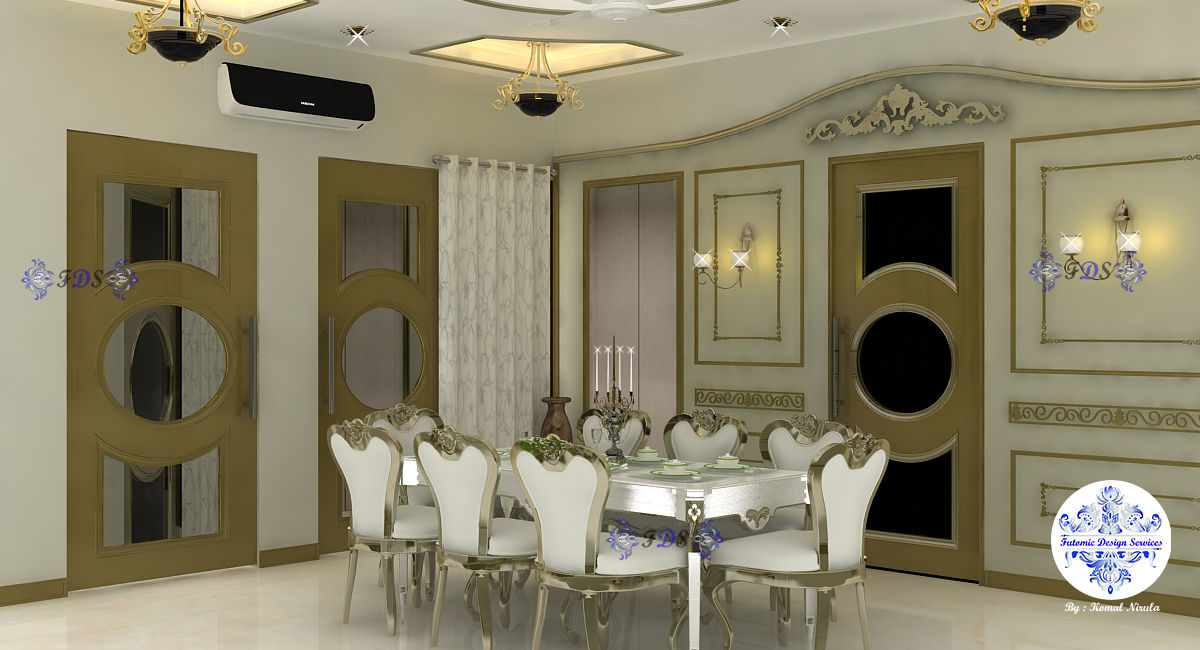 Classic Dining Room By Futomic Futomic Design Services Pvt. Ltd. Dining room Wood Wood effect