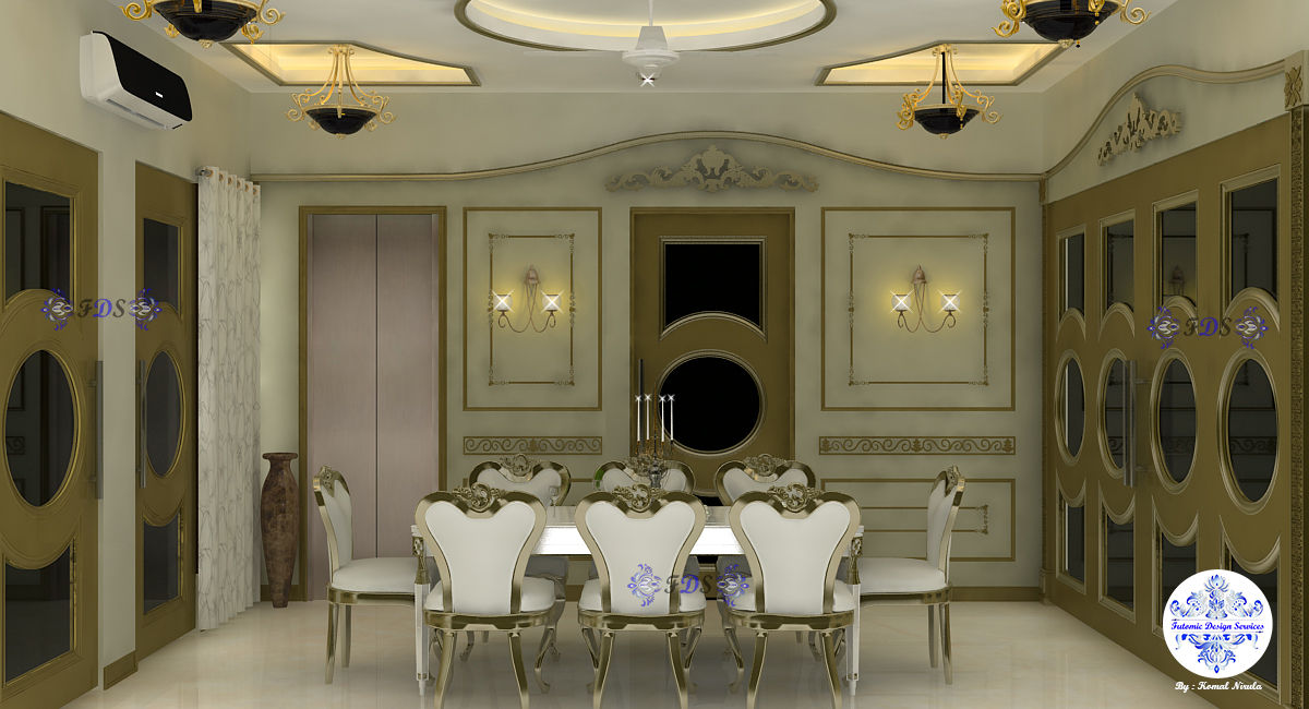 Classic Dining Room By Futomic Futomic Design Services Pvt. Ltd. Dining room Wood Wood effect