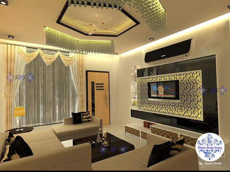 Fusion Themed Lounge By Futomic Futomic Design Services Pvt. Ltd. Living room MDF