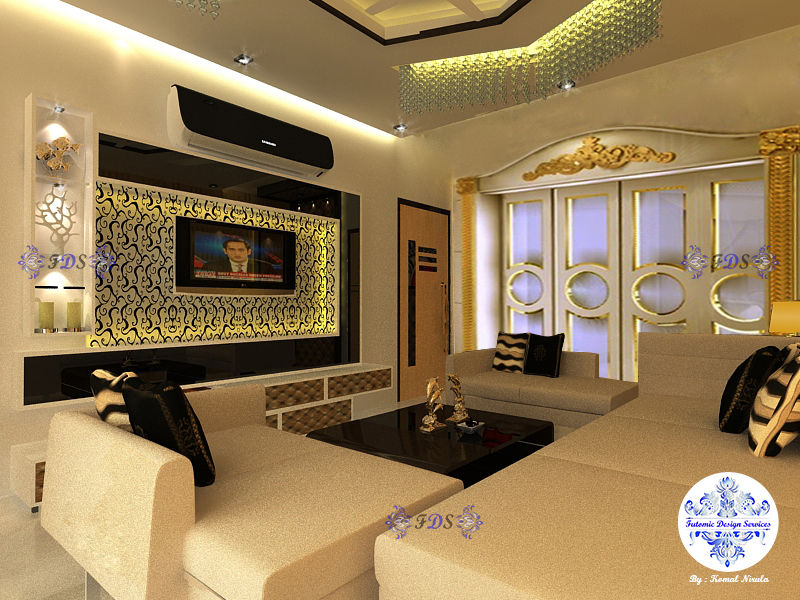 Fusion Themed Lounge By Futomic Futomic Design Services Pvt. Ltd. Living room MDF