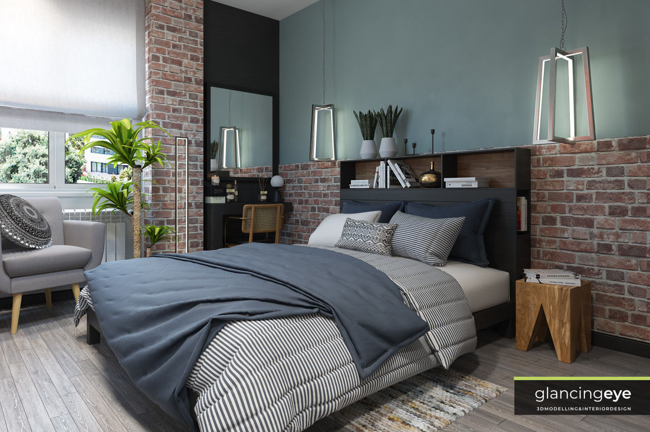 Modelado 3d de productos para interiorismo , Glancing EYE - Modelado y diseño 3D Glancing EYE - Modelado y diseño 3D Modern style bedroom