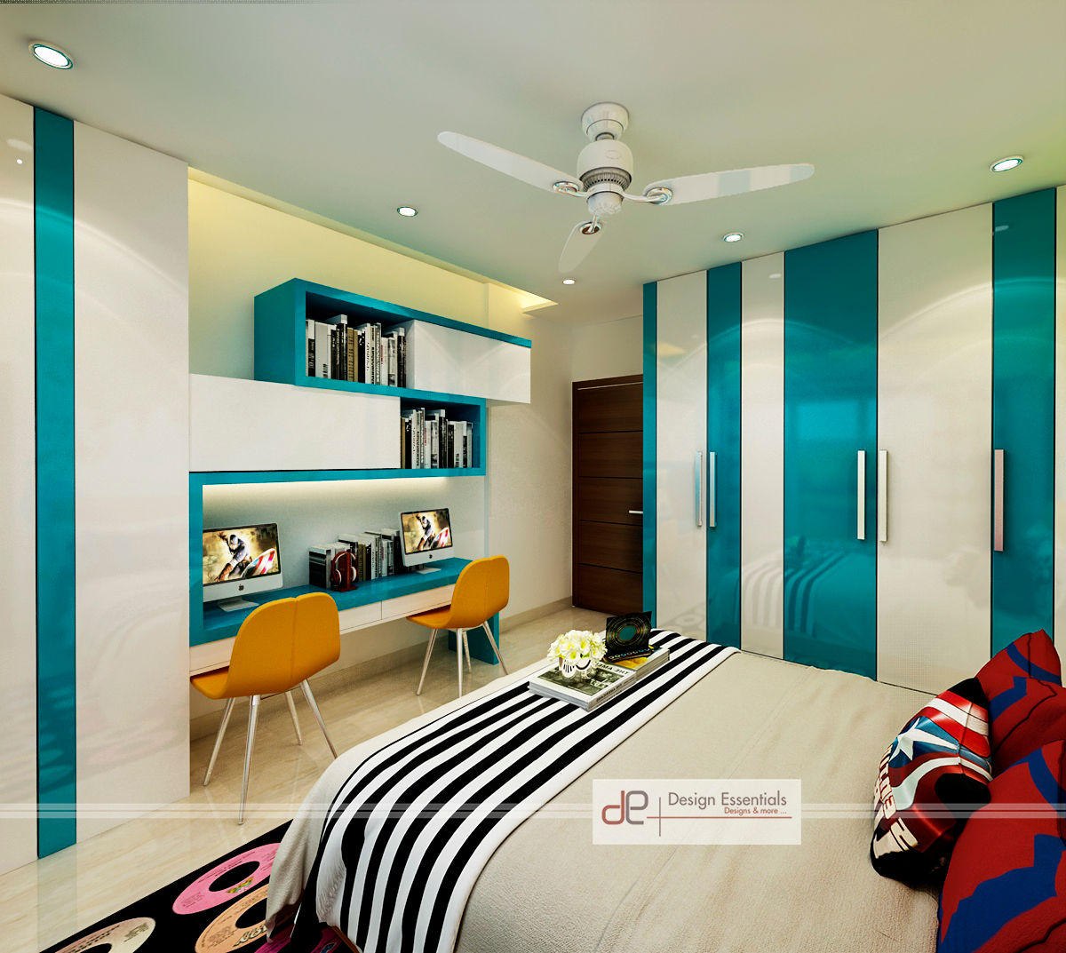 Time Residency Sec- 63 Gurgaon, Design Essentials Design Essentials Petites chambres Contreplaqué