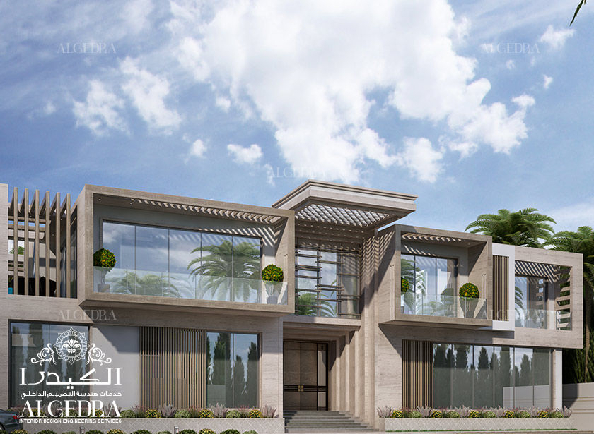 Exterior design of luxury villa in Dubai, Algedra Interior Design Algedra Interior Design Casas modernas