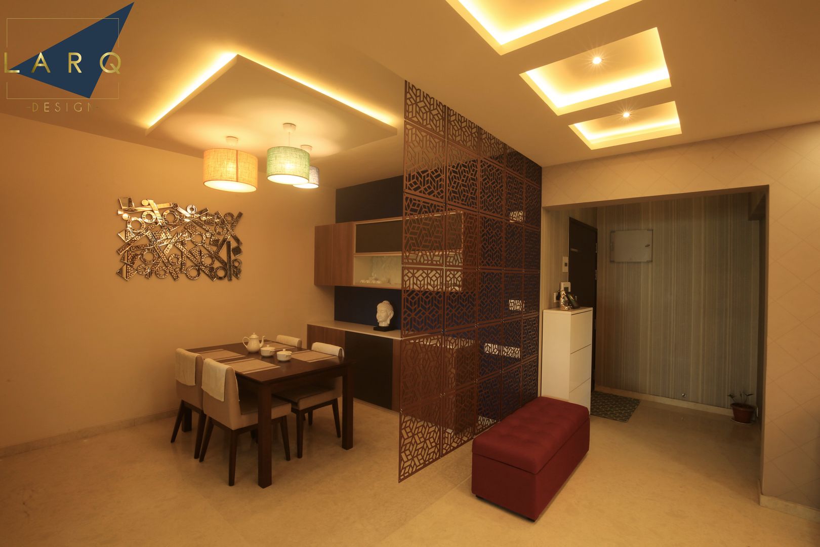 Brigade Gardenia Annexe 3bhk, Larq Design Pvt Ltd Larq Design Pvt Ltd Столовая комната в стиле модерн