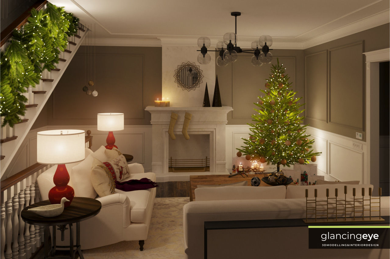 ¿Necesitas inspiración para Navidad? , Glancing EYE - Modelado y diseño 3D Glancing EYE - Modelado y diseño 3D Living room