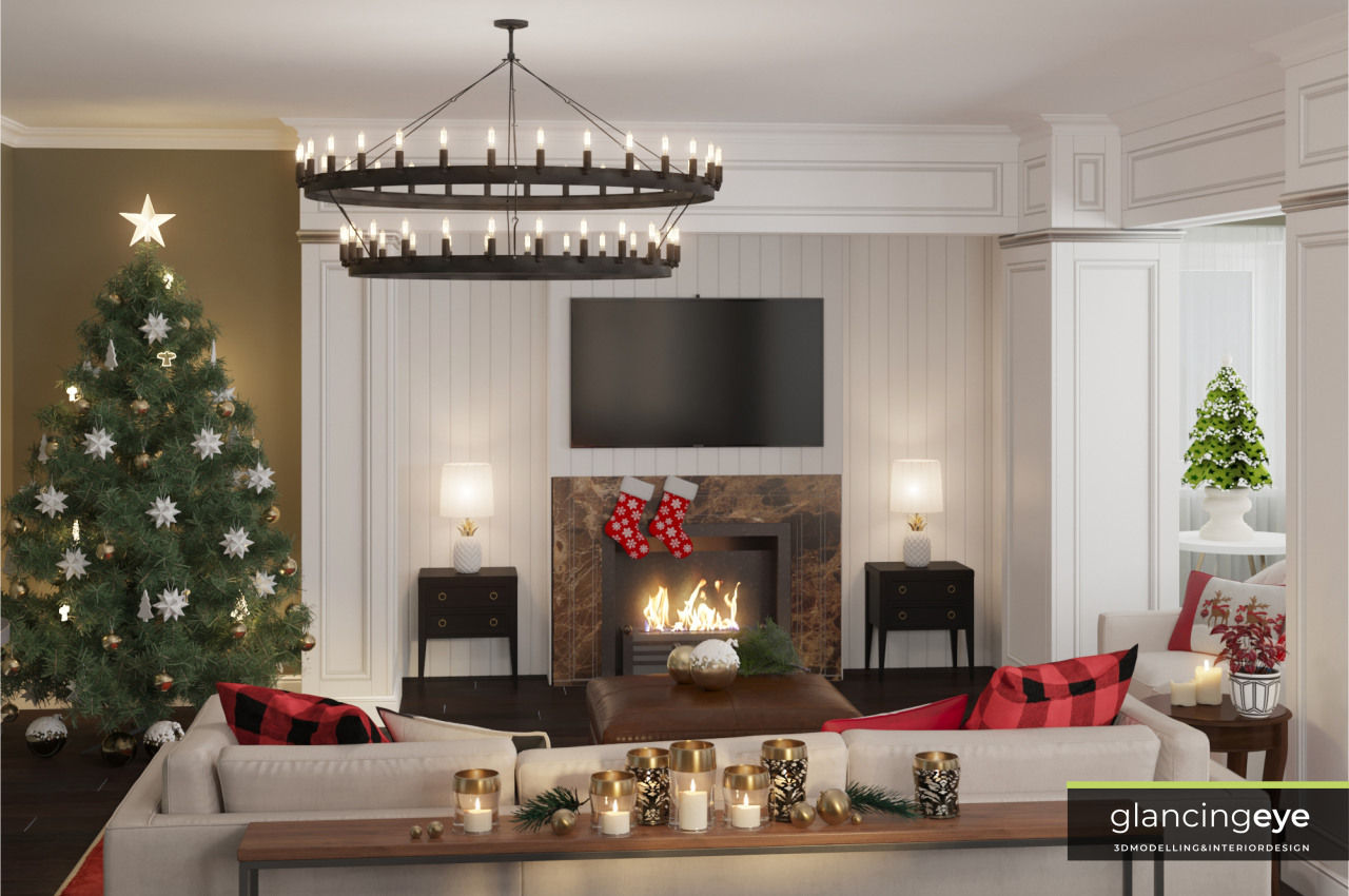 ¿Necesitas inspiración para Navidad? , Glancing EYE - Modelado y diseño 3D Glancing EYE - Modelado y diseño 3D Modern Living Room
