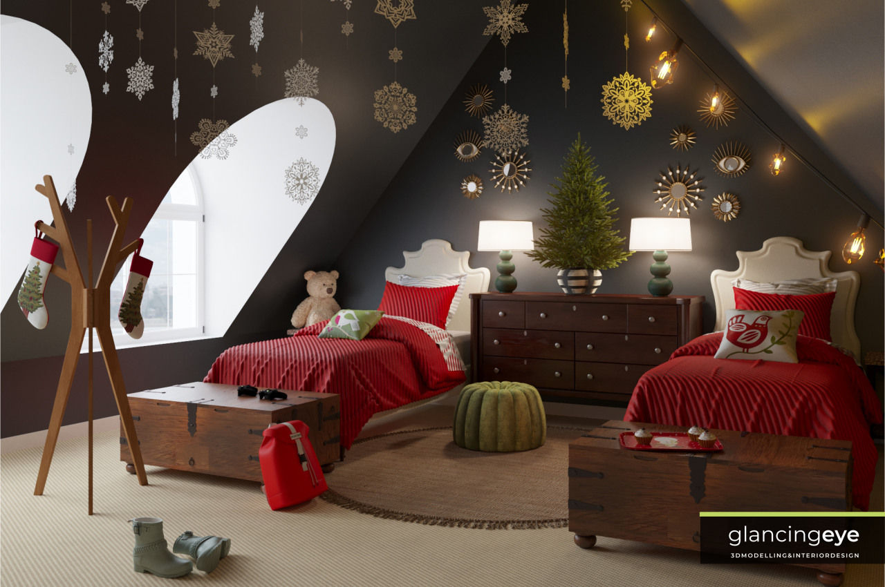 Decorar dormitorio infantil de navidad Glancing EYE - Modelado y diseño 3D Habitaciones juveniles