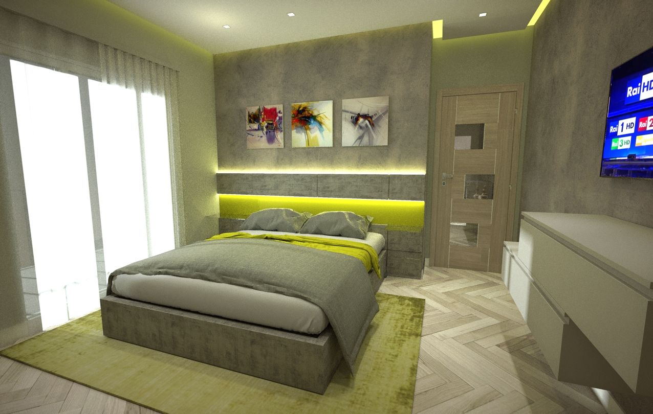 Progetto appartamento per Arredamento Moderno Napoli, Meka Arredamenti Meka Arredamenti Modern Bedroom