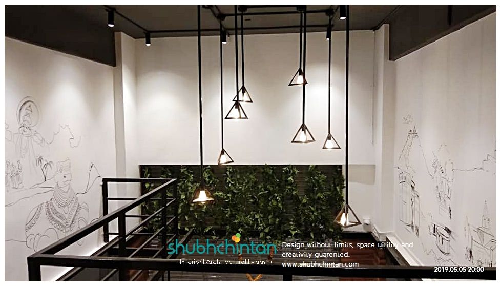Simple ceiling and side wall design Shubhchintan Design possibilities Commercial spaces Iron/Steel Lodge design, Hotel design, Restaurant design ,Hotels
