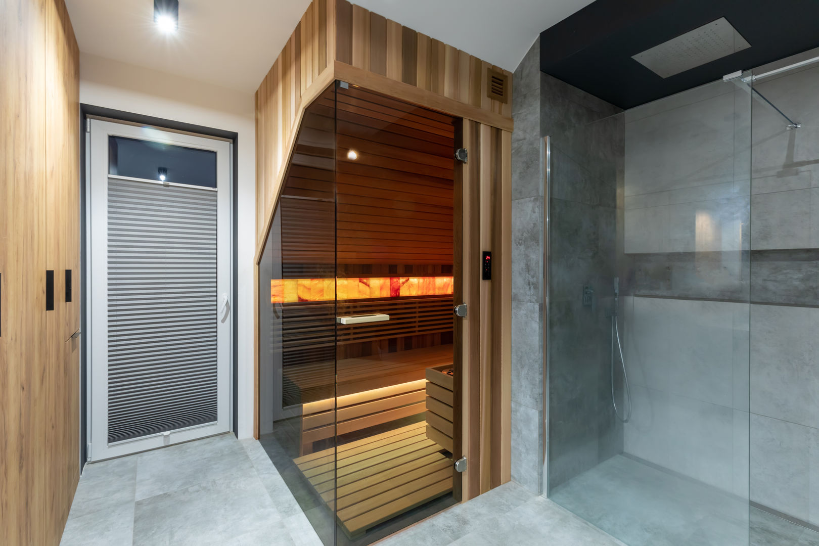 Przeszklona Sauna 3w1 (sucha + parowa + infrared), Safin Safin 모던스타일 스파