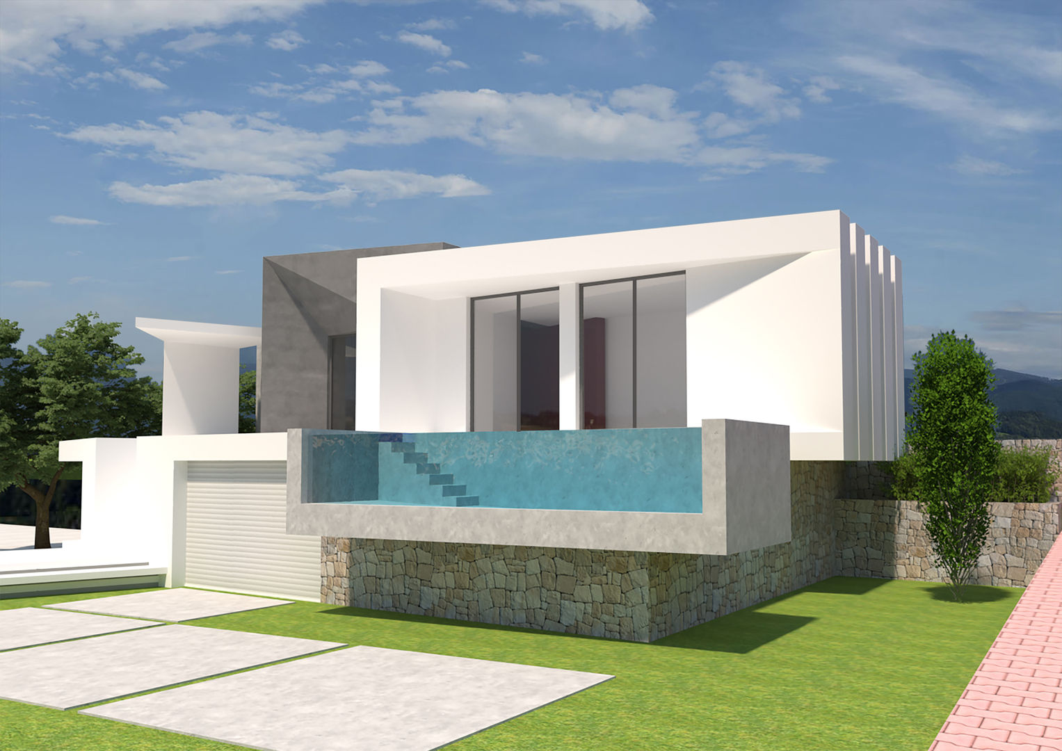 Vivienda unifamiliar aislada con piscina., Barreres del Mundo Architects. Arquitectos e interioristas en Valencia. Barreres del Mundo Architects. Arquitectos e interioristas en Valencia. Single family home Concrete