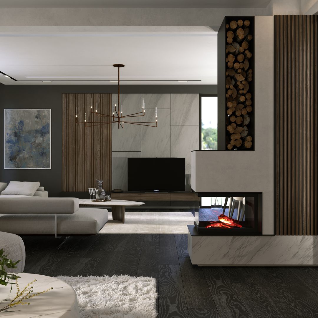 MODERN HOUSE / TOKAT, Murat Aksel Architecture Murat Aksel Architecture Modern living room Wood Wood effect