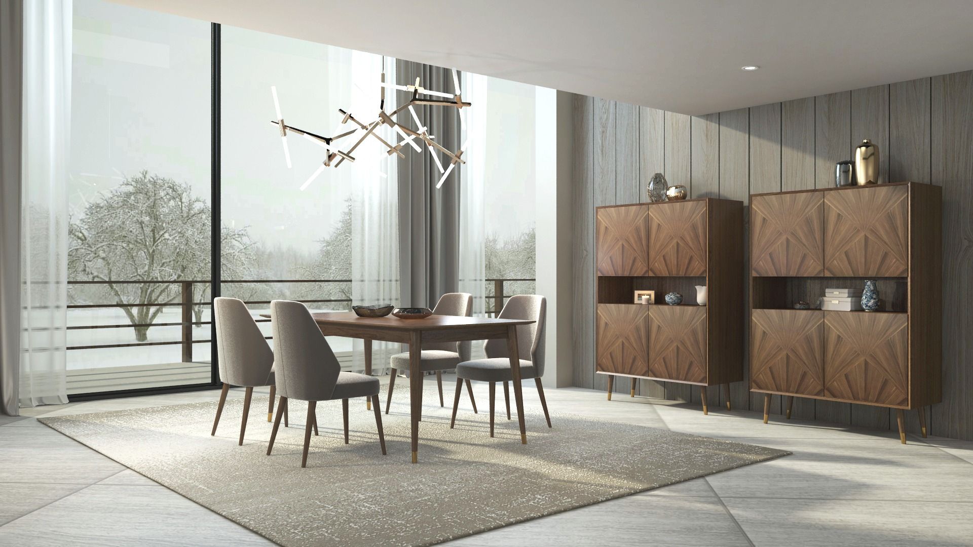 Sala de Jantar Vegas, Madeira Negra Madeira Negra Scandinavian style dining room Wood Wood effect Dressers & sideboards