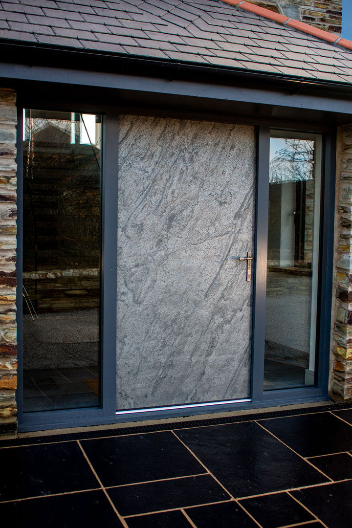 Slate Stone Entrance Door Camel Glass Voordeuren Leisteen entrance door, stone door, slate door, contemporary door, front door ideas, bespoke doors, unique doors, door designs