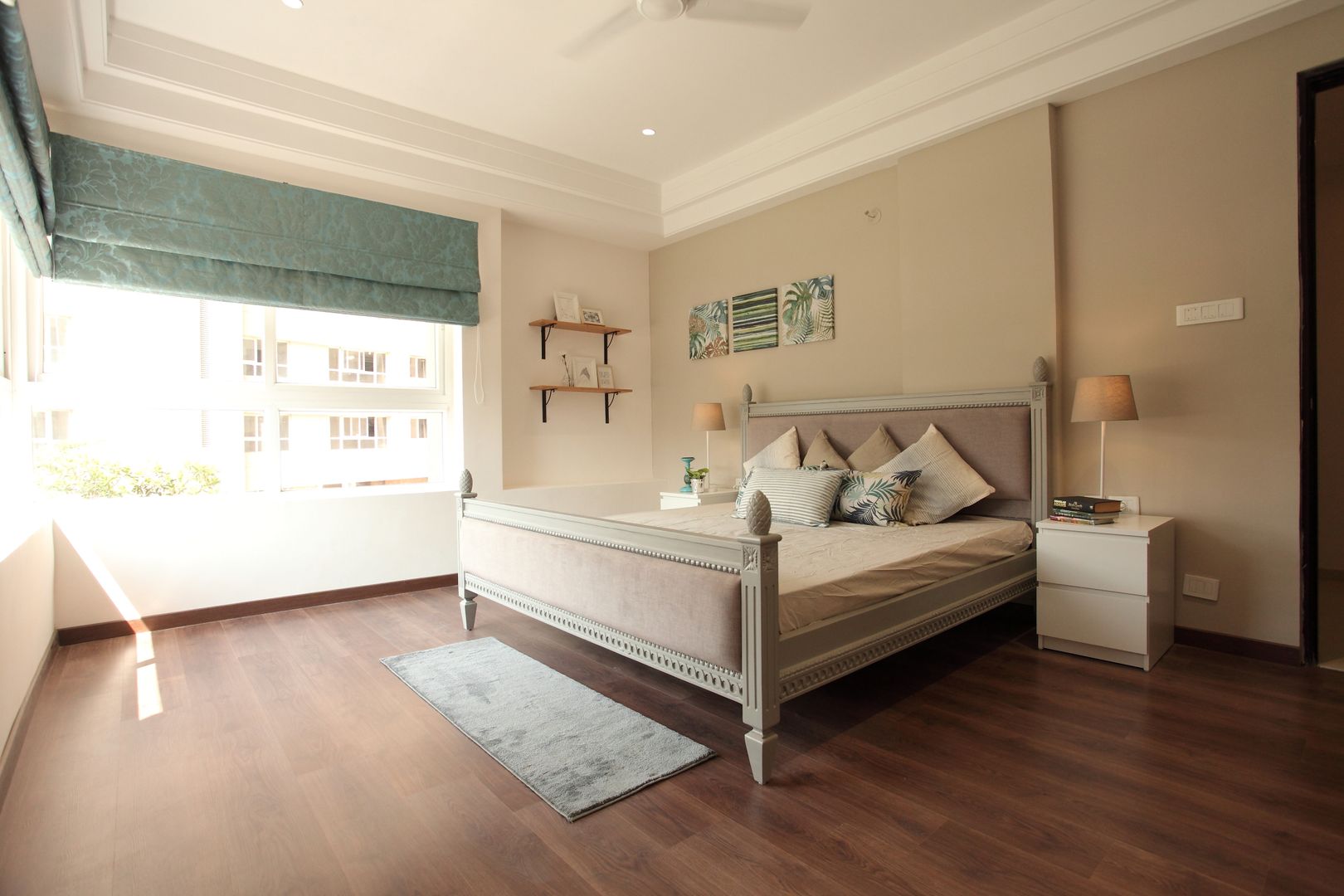 Apartment, Gachibowli, Saloni Narayankar Interiors Saloni Narayankar Interiors Phòng ngủ phong cách mộc mạc Gỗ Wood effect Beds & headboards