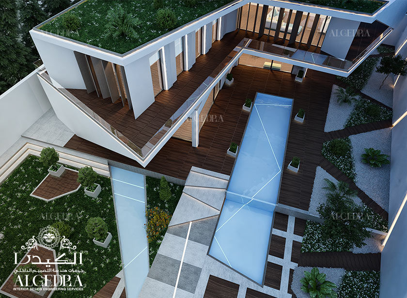 Luxury modern villa with small pool and landscape design Algedra Interior Design Villas