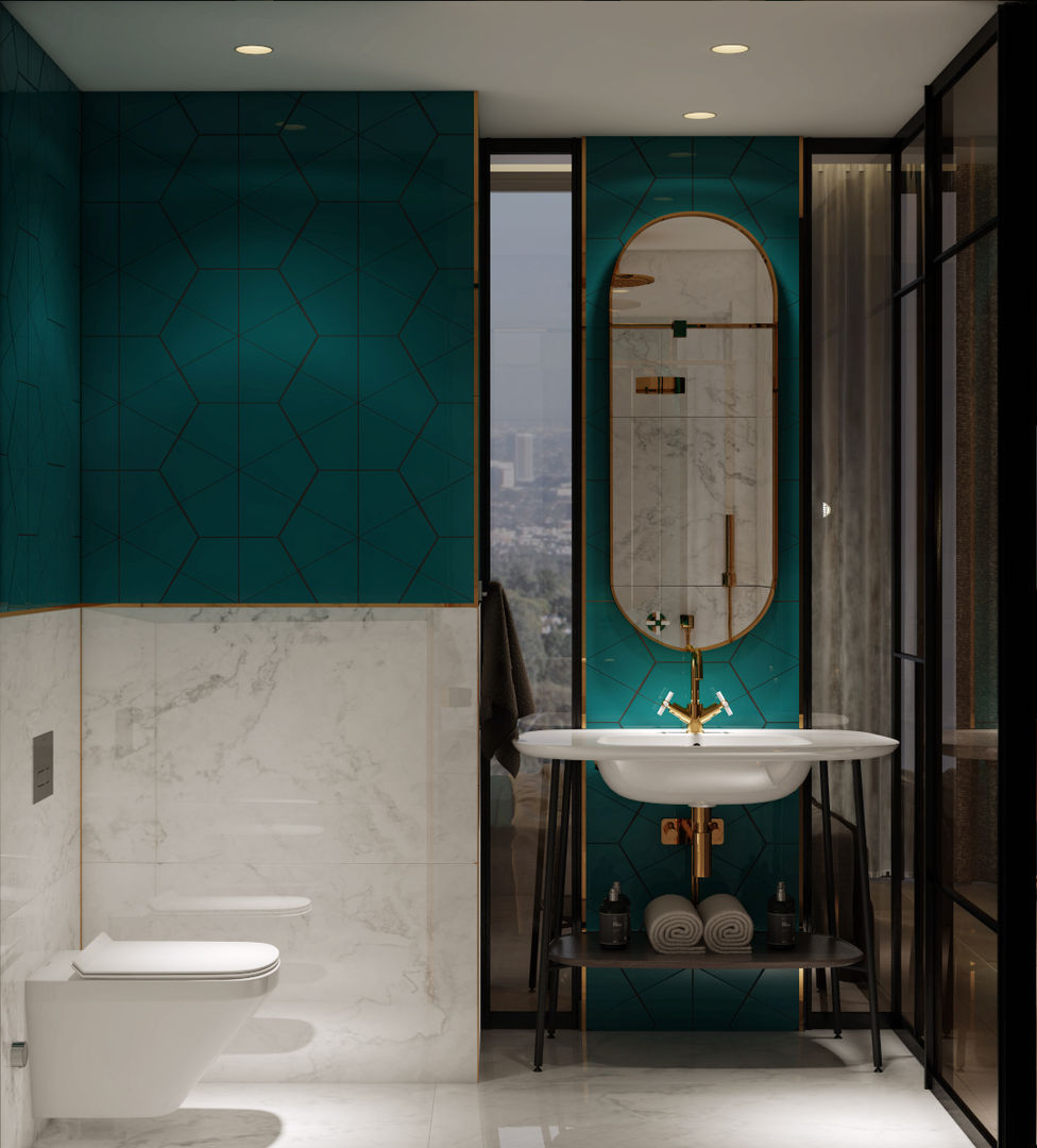 OTEL PROJESİ, WALL INTERIOR DESIGN WALL INTERIOR DESIGN Modern bathroom