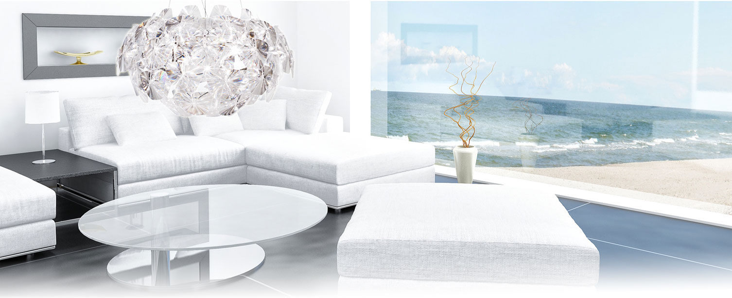 Soggiorno Moderno Concept Minimalista con Luceplan Hope, IdeaLuceOnline IdeaLuceOnline Modern Living Room
