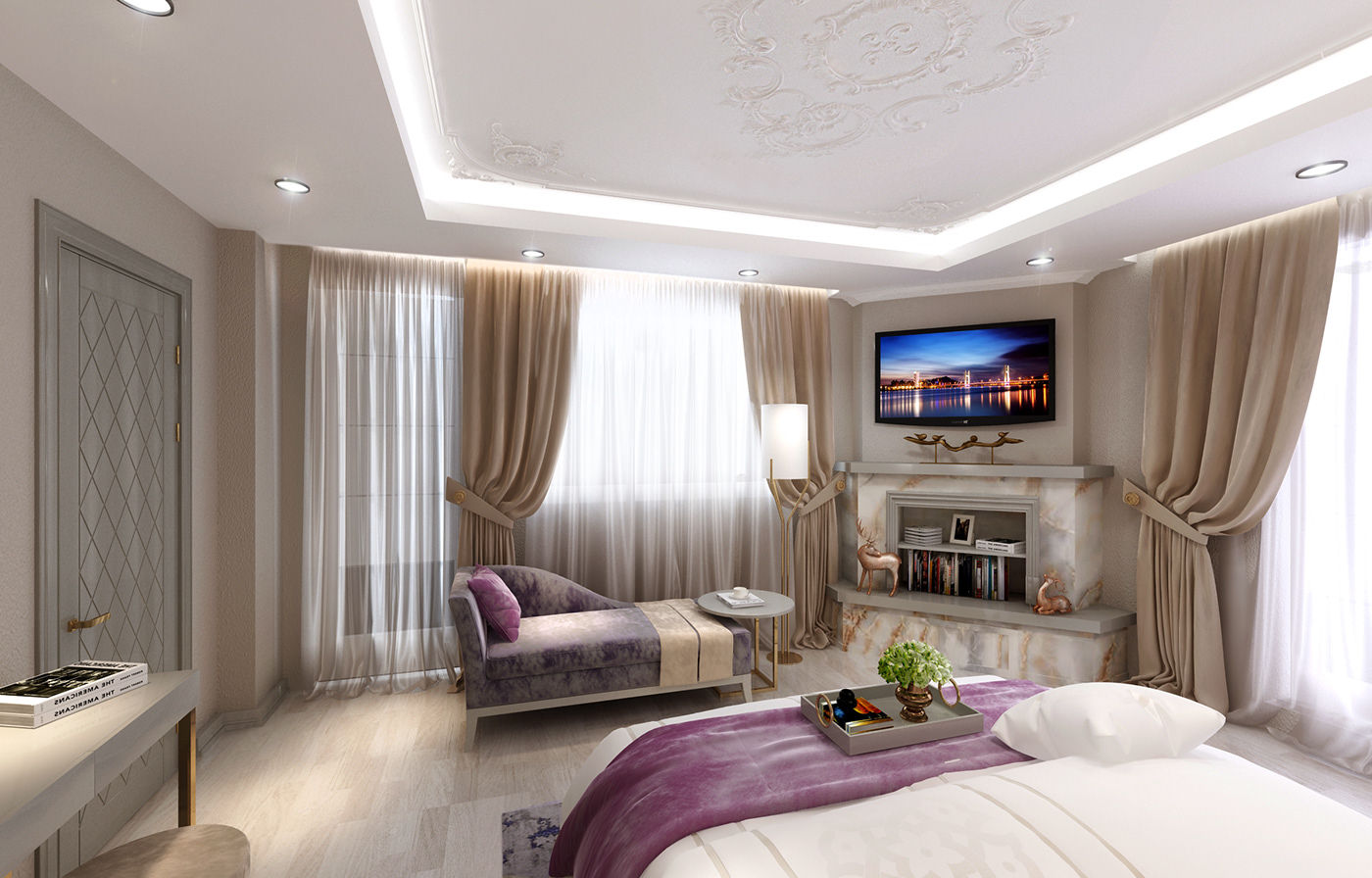 A.K. VİLLA PROJESİ, Eyüp Atalay Design Studio Eyüp Atalay Design Studio Modern style bedroom