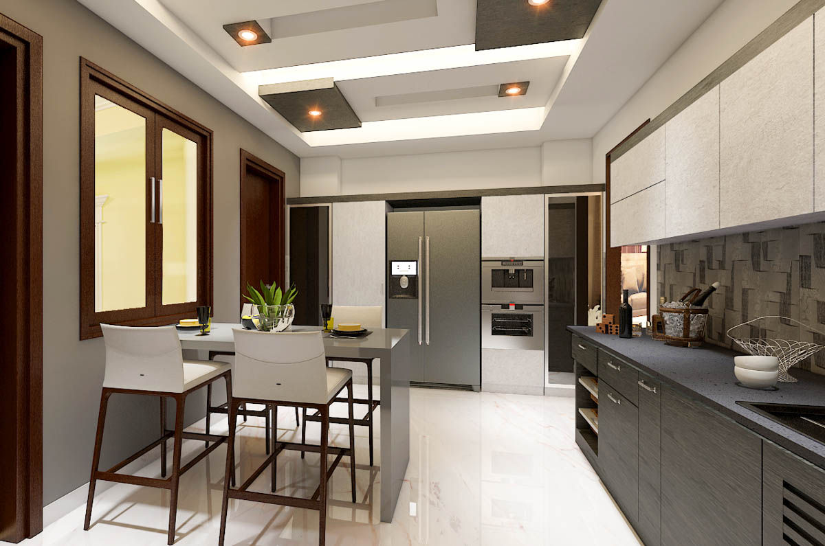 Residence Patel Nager Delhi, Eagle Decor Eagle Decor Dapur Modern