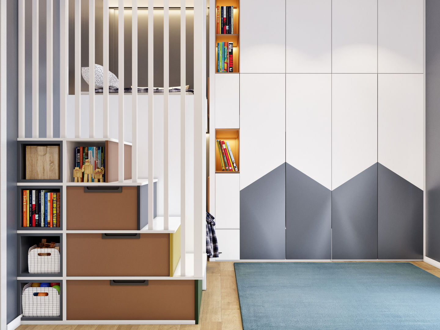 Çocuk Odası Tasarımı, ArchSia ArchSia Study/office Wood Wood effect Cupboards & shelving