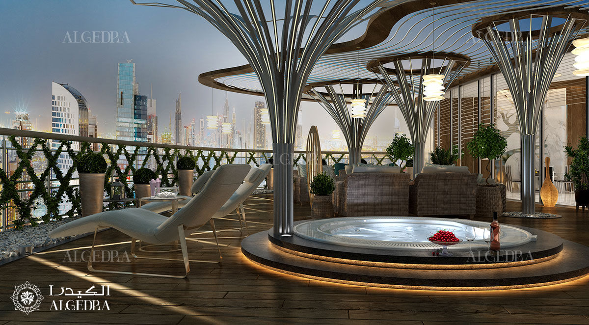 Penthouse interior design in Dubai, Algedra Interior Design Algedra Interior Design Басейн