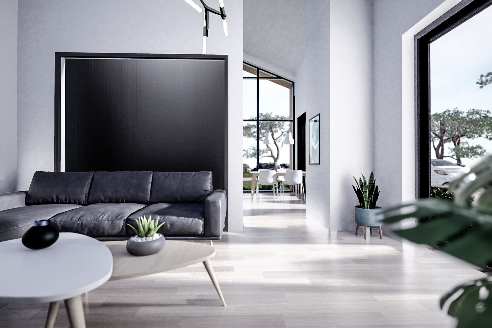 공주시 전원주택, 디자인 이업 디자인 이업 Modern living room لکڑی پلاسٹک جامع