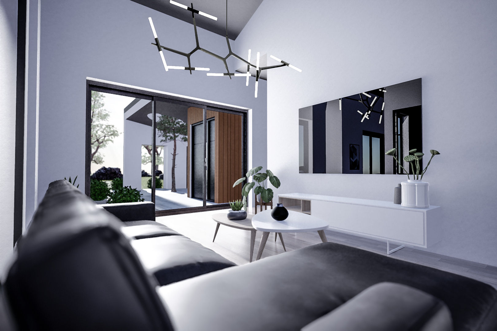 공주시 전원주택, 디자인 이업 디자인 이업 Modern living room سرامک