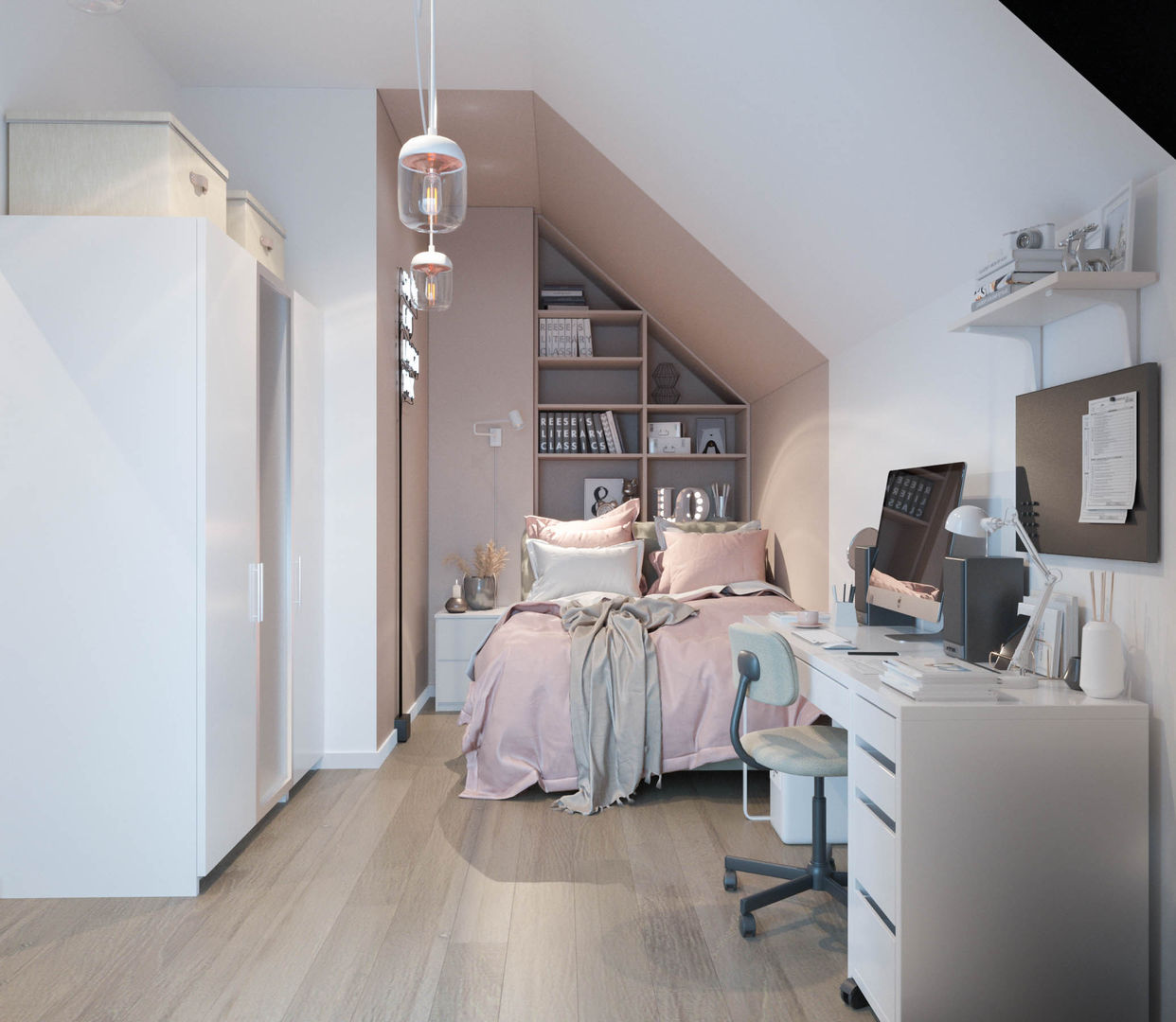 Teens room. Frankfurt am Main, Insight Vision GmbH Insight Vision GmbH Jugendzimmer Möbel,Kompfort,Gebäude,Bettrahmen,Möbel,Kopfkissen,Haus,Schublade,Lampe,Bett