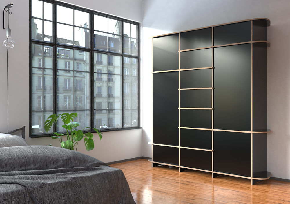 Schränke, form.bar form.bar Eclectic style bedroom Engineered Wood Transparent Wardrobes & closets