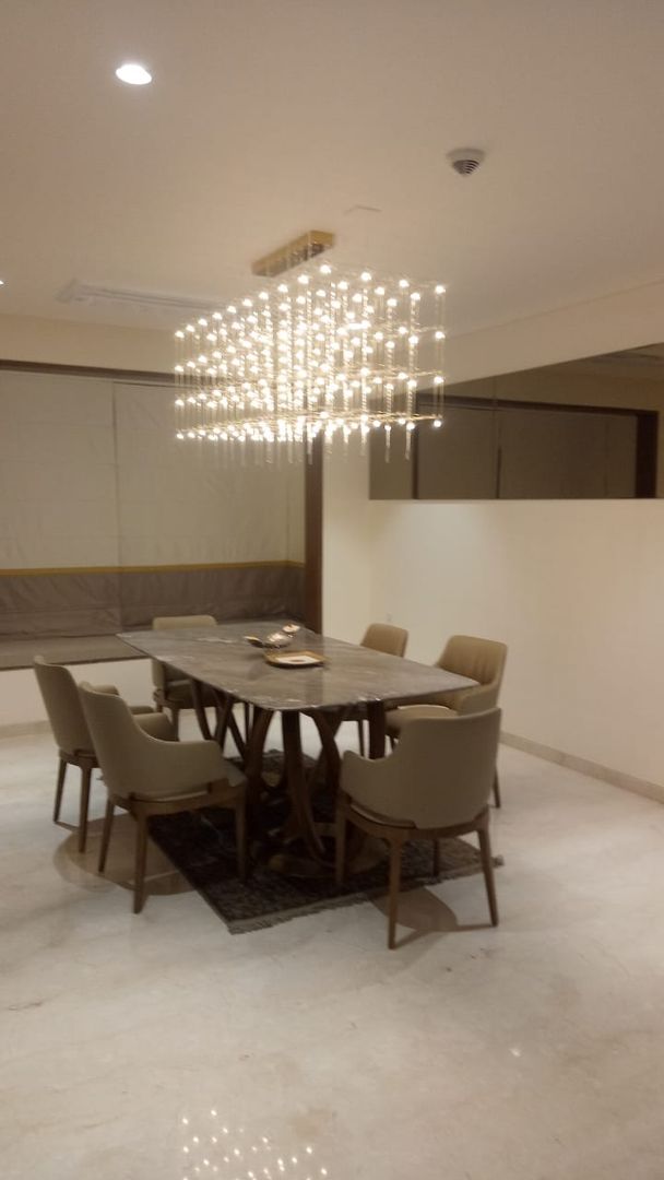 Interior work of 4.5 BHK apartment in kharadi, pune, Exemplary Services Exemplary Services غرفة السفرة