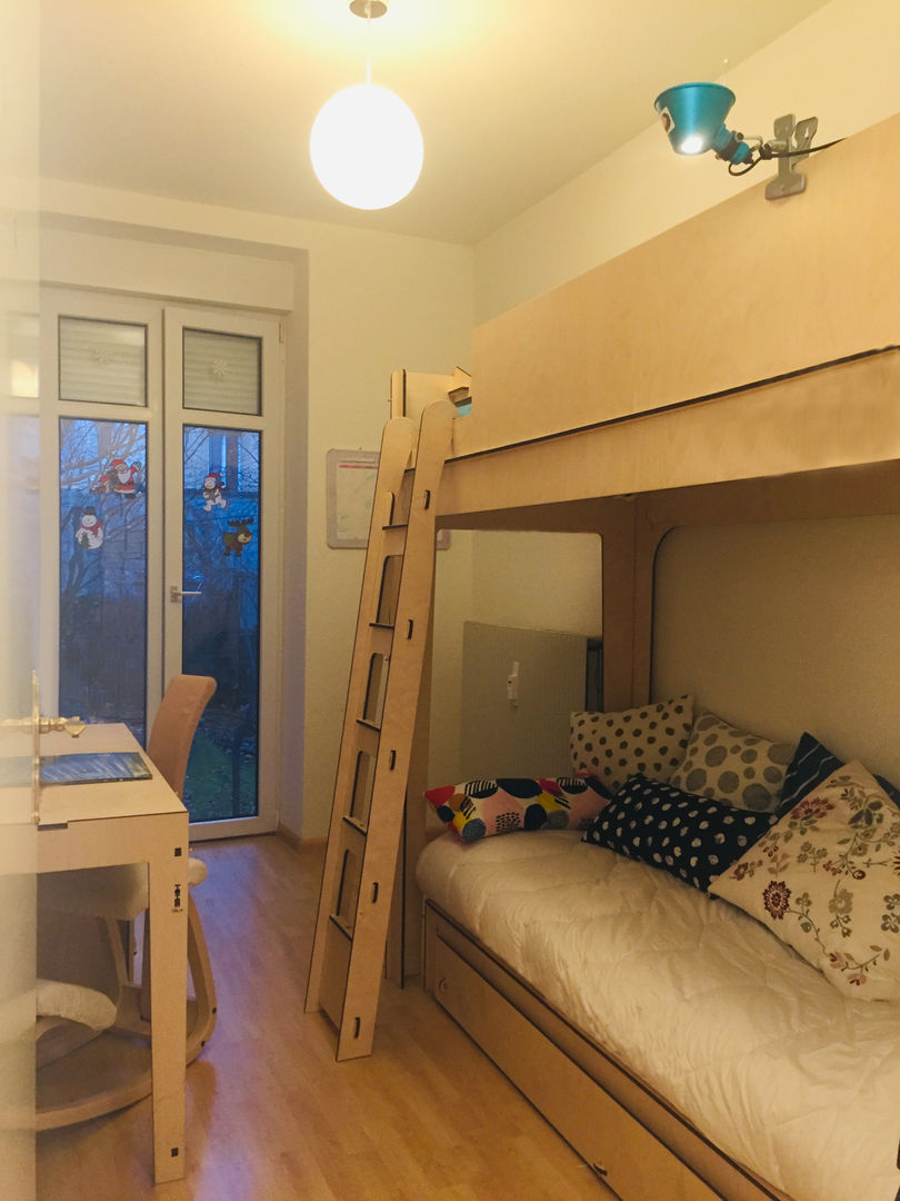 Camera per il bimbo Feng Shui Studio di Architettura, Interni e Design Feng Shui Stanza dei bambini minimalista Camera per il bimbo Feng Shui, Imbottiture in Kapoc, seduta ergonomica