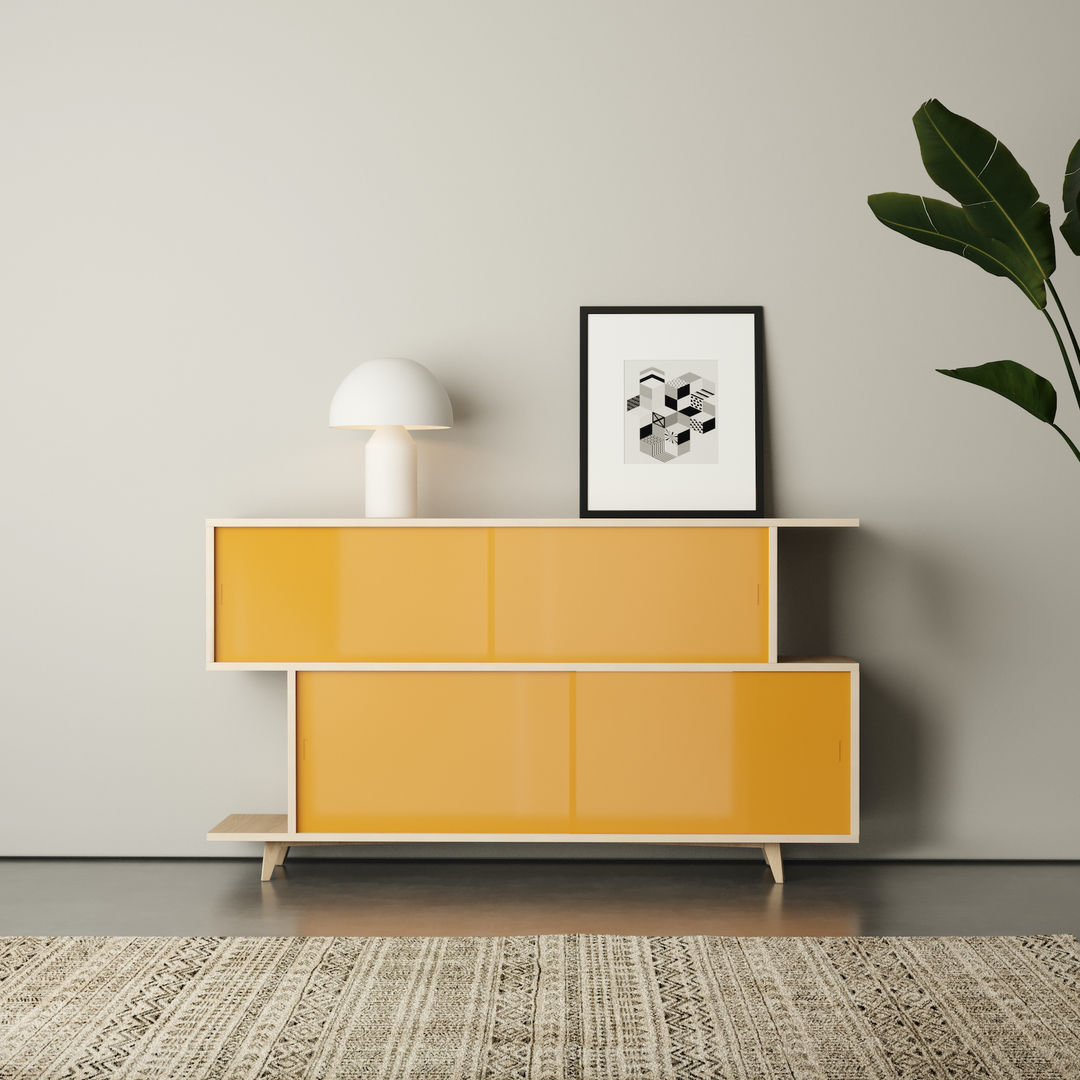 homify Houses ٹھوس لکڑی Multicolored sideboard, drawers, storage,Accessories & decoration