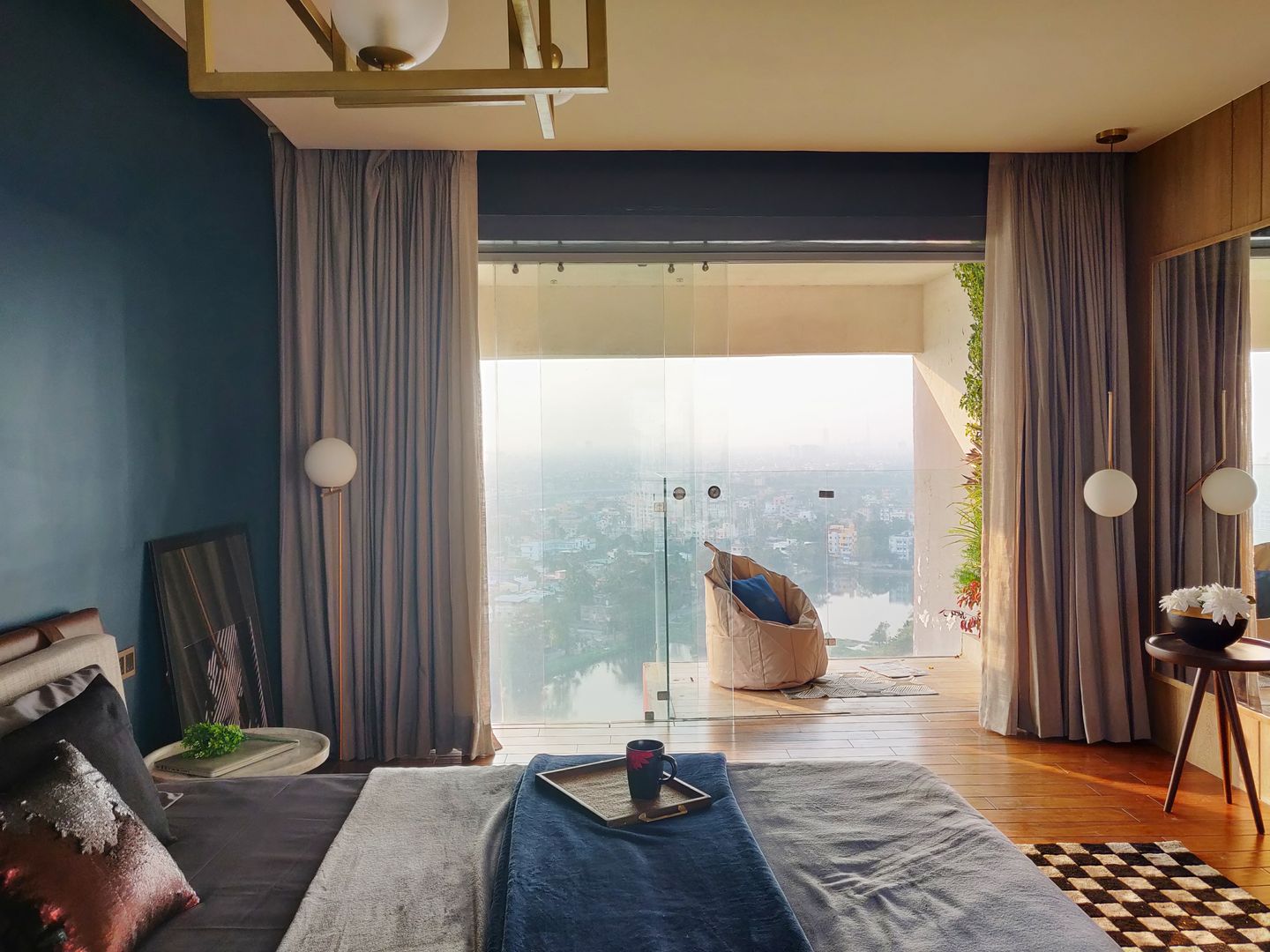 Bedroom Design, Tatvam Concepts by Sakshi Tatvam Concepts by Sakshi Minimalist bedroom Furniture,Comfort,Wood,Curtain,Interior design,Shade,Flooring,Building,Floor,Decoration