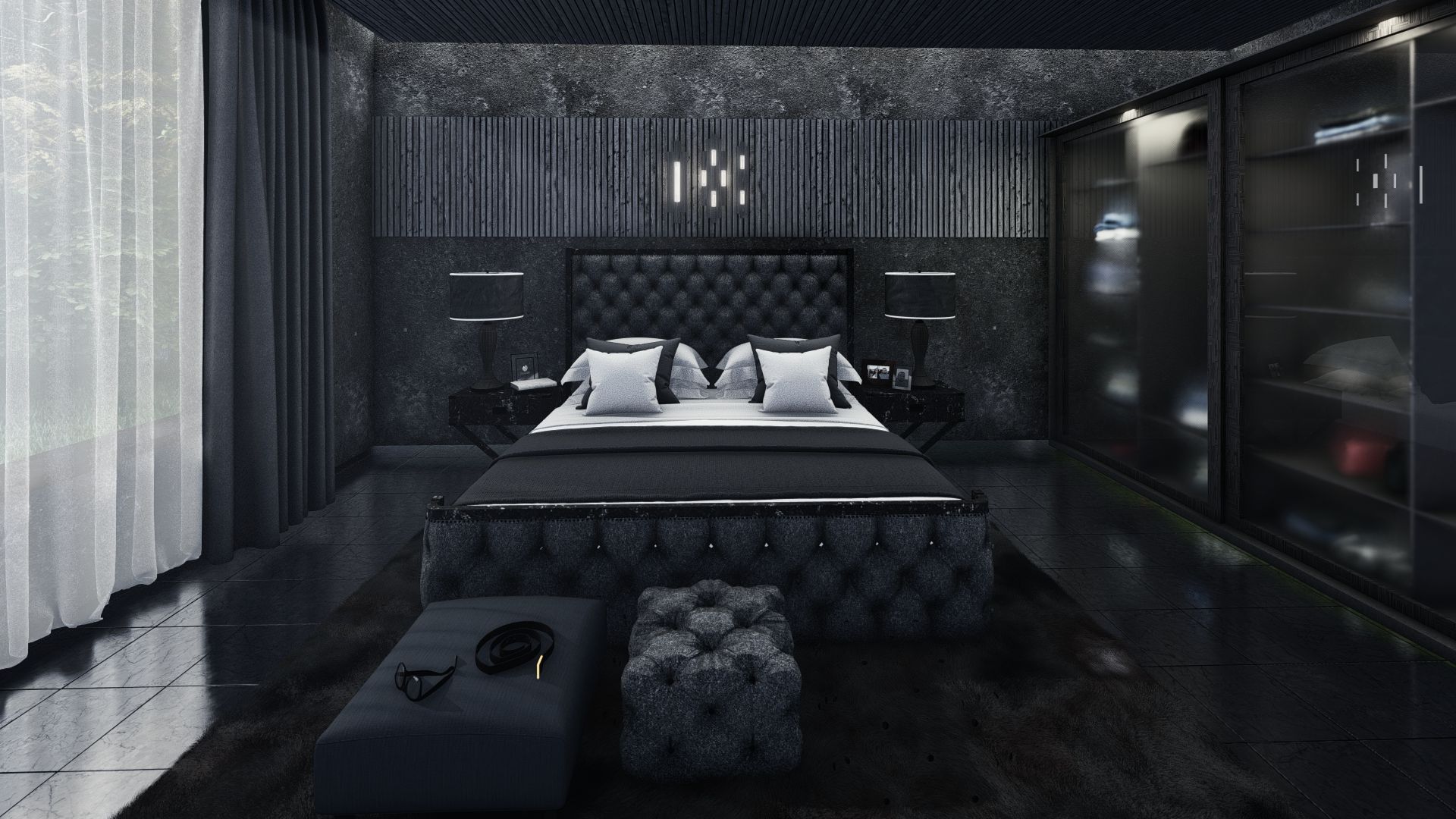 Schlafzimmer Schwarzholz, Estate Render Estate Render Eclectic style bedroom Concrete