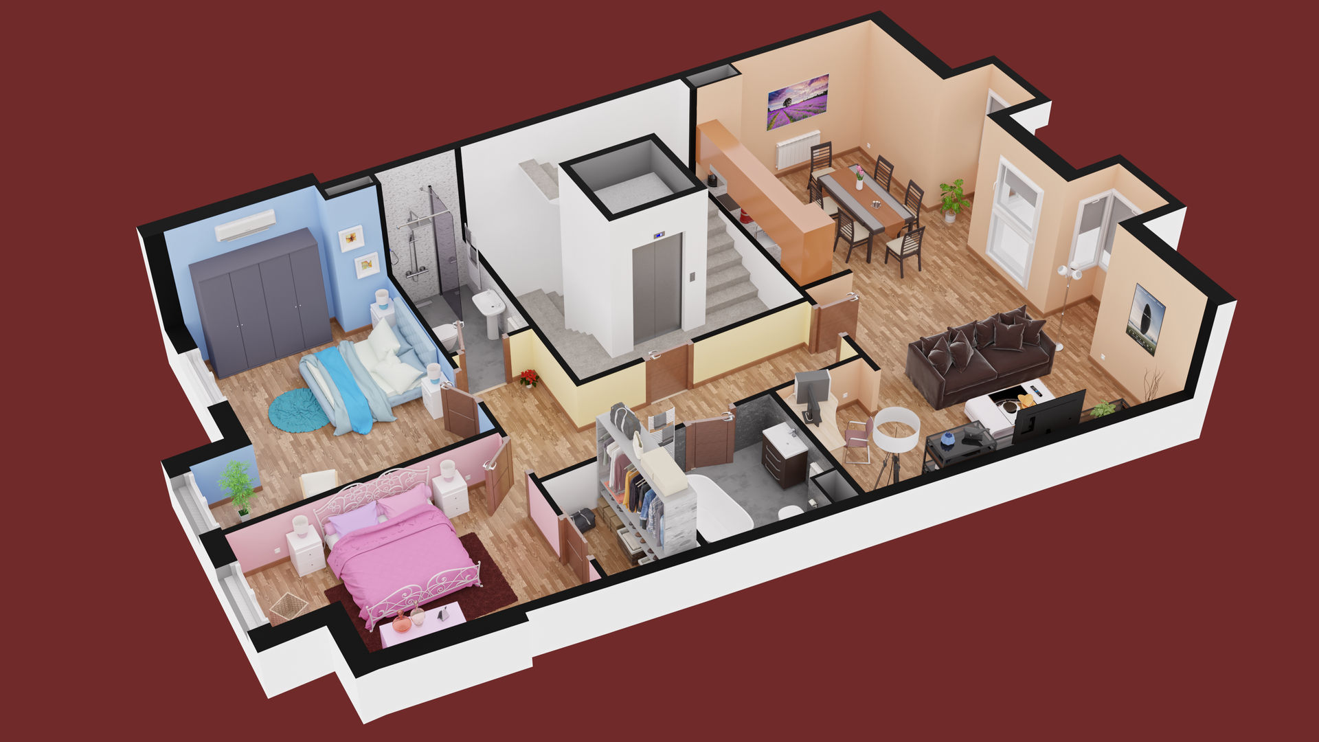 Renders 3D - Plano de Apartamento, ABELLAN 3D ABELLAN 3D