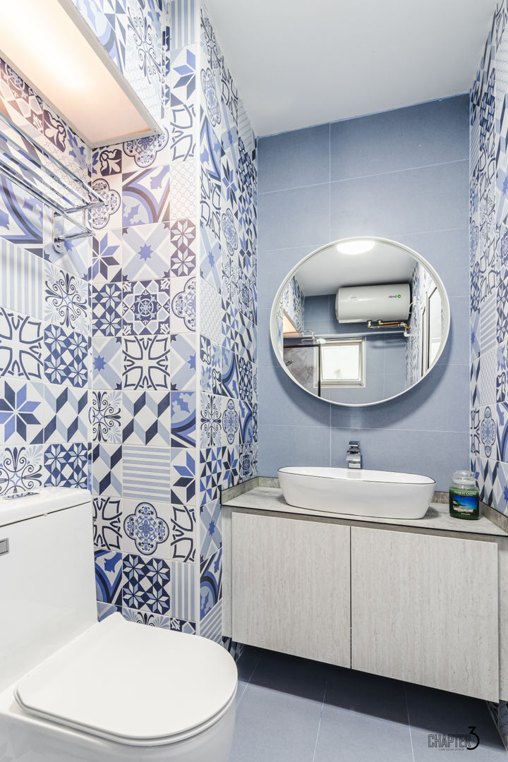 Project 5i Resale Hdb "Bright & Bluish Scandi", Chapter 3 Interior Design Chapter 3 Interior Design Salle de bain scandinave