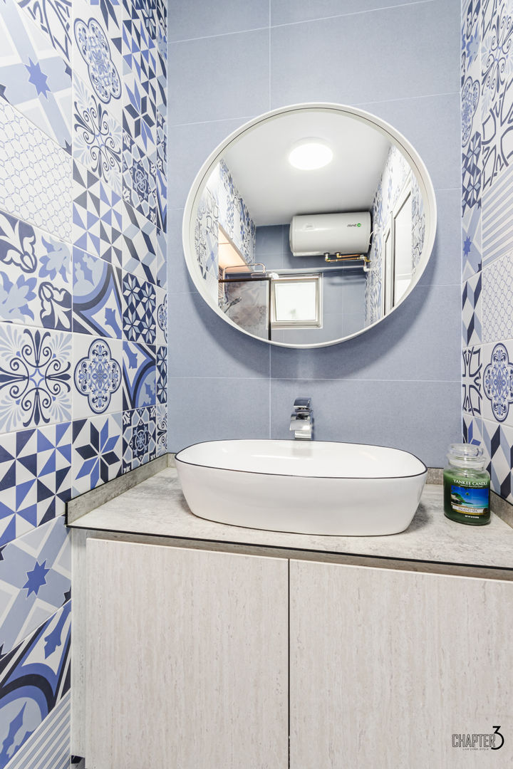 Project 5i Resale Hdb "Bright & Bluish Scandi", Chapter 3 Interior Design Chapter 3 Interior Design Scandinavian style bathroom