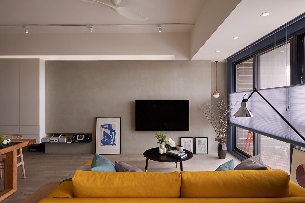 “Impression Blue”, 實適空間設計 實適空間設計 Living room Concrete