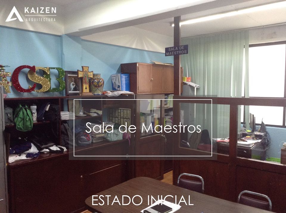 Remodelación de la sala de maestros del "Colegio Simón Bolívar", KAIZEN ARQUITECTURA Y CONSTRUCCION KAIZEN ARQUITECTURA Y CONSTRUCCION Estudios y despachos modernos
