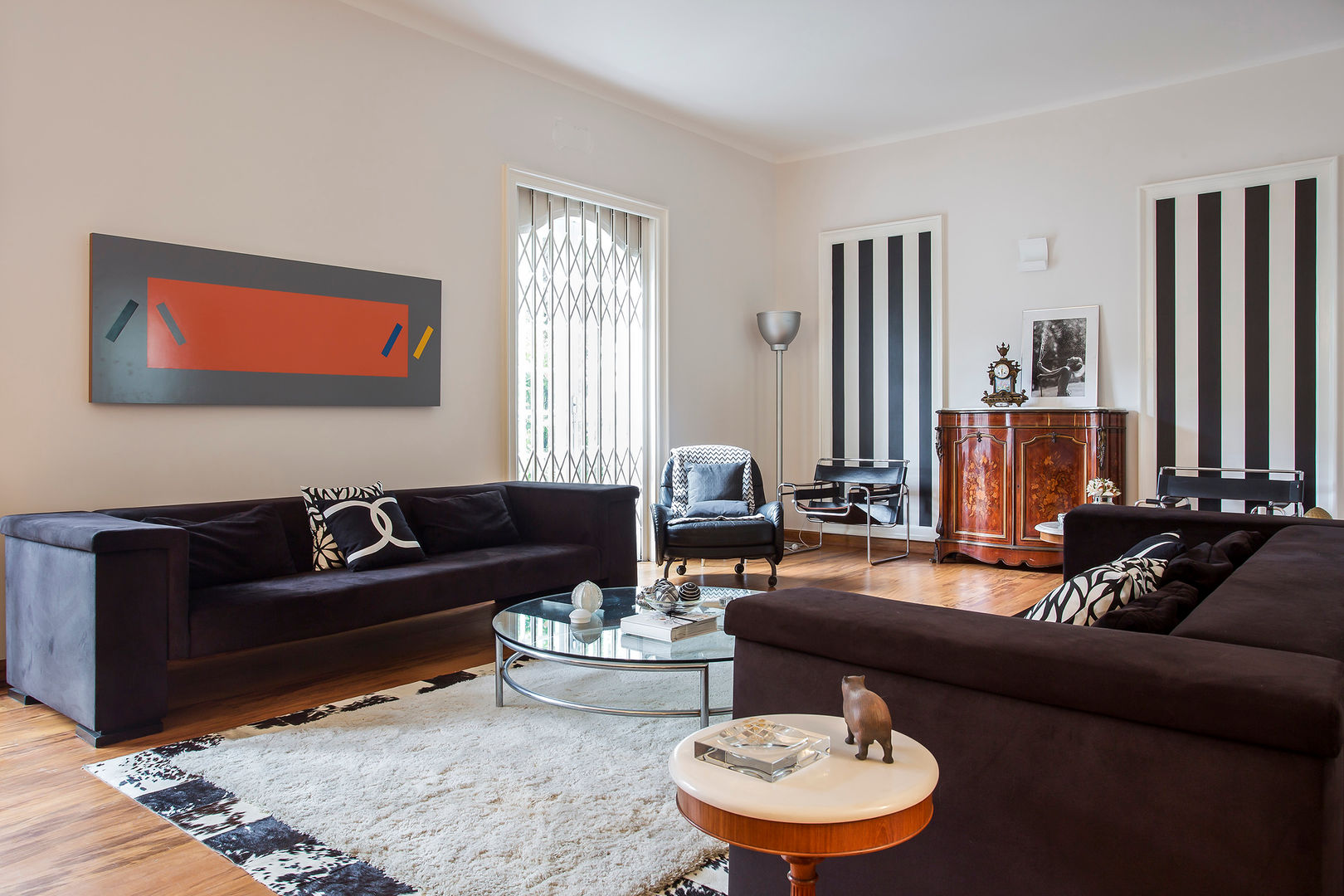 Residência Jardim Paulista, Palladino Arquitetura Palladino Arquitetura Eclectic style living room