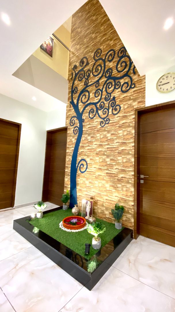 Bungalow for Dr. Shashidhar Kattimani at Ghatprabha, Karnataka, A B Design Studio A B Design Studio Eclectic style corridor, hallway & stairs