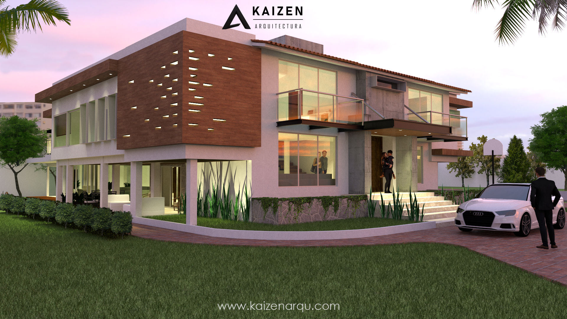 RESIDENCIA ARENAS, KAIZEN ARQUITECTURA Y CONSTRUCCION KAIZEN ARQUITECTURA Y CONSTRUCCION منزل عائلي صغير