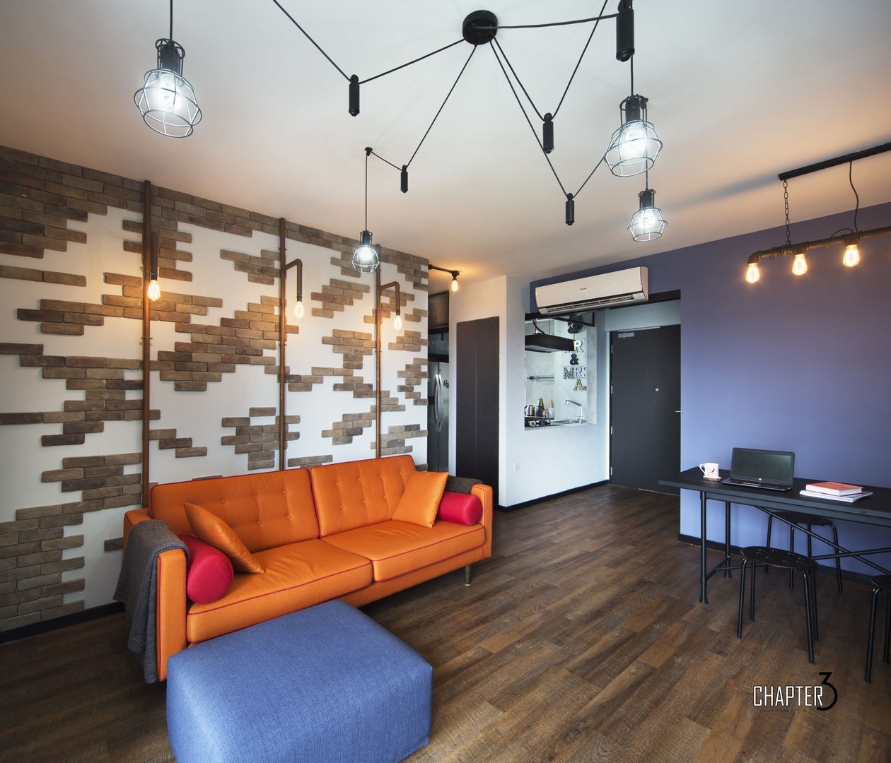 Project 4Room BTO Dawson "Urban Industrial", Chapter 3 Interior Design Chapter 3 Interior Design Livings industriales