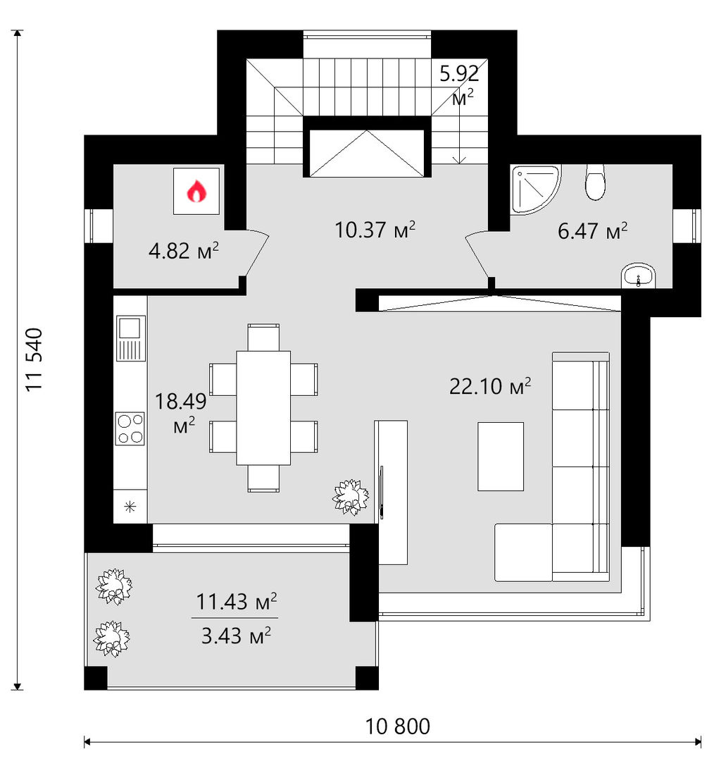 Проект дома для маленького участка: 144 м² с тремя спальнями | homify