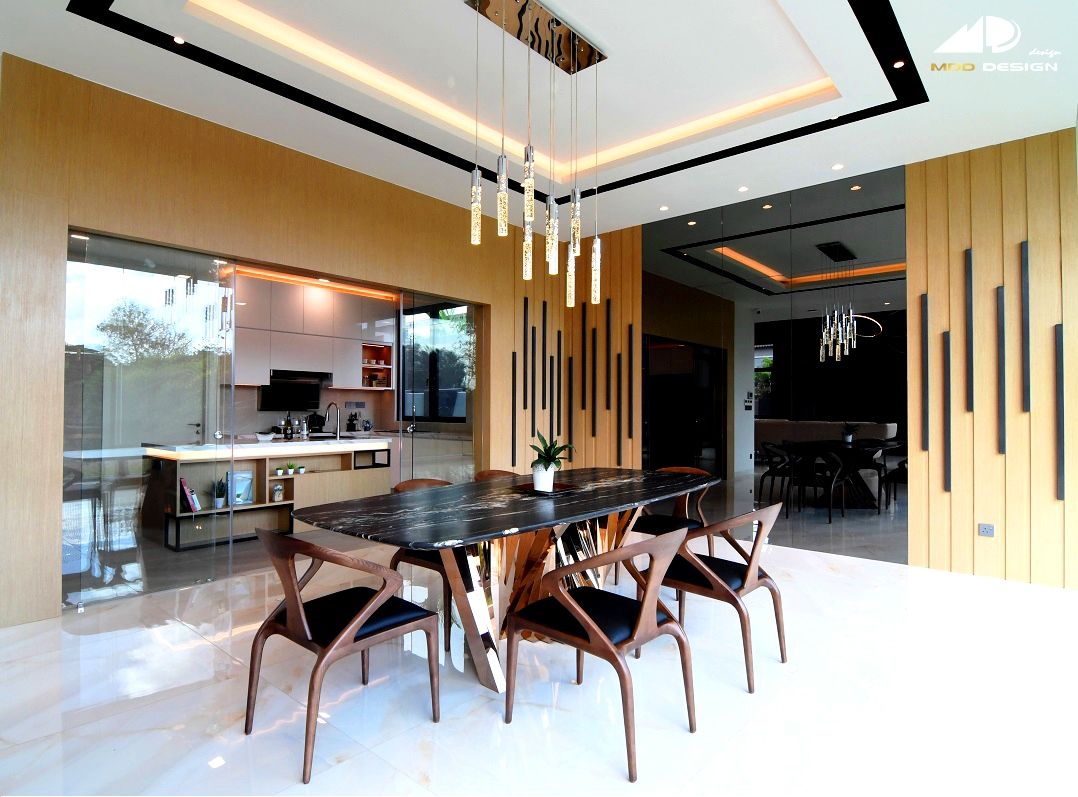 DOUBLE STOREY HOUSE @ BANDAR KINRARA, PUCHONG, MDD DESIGN SDN BHD MDD DESIGN SDN BHD Modern dining room