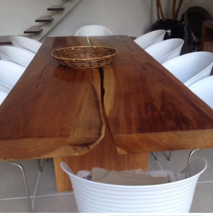 MESAS DE JANTAR E ESPAÇO GOURMET, Camacã Design em Madeira Camacã Design em Madeira Rustic style dining room Solid Wood Multicolored Tables