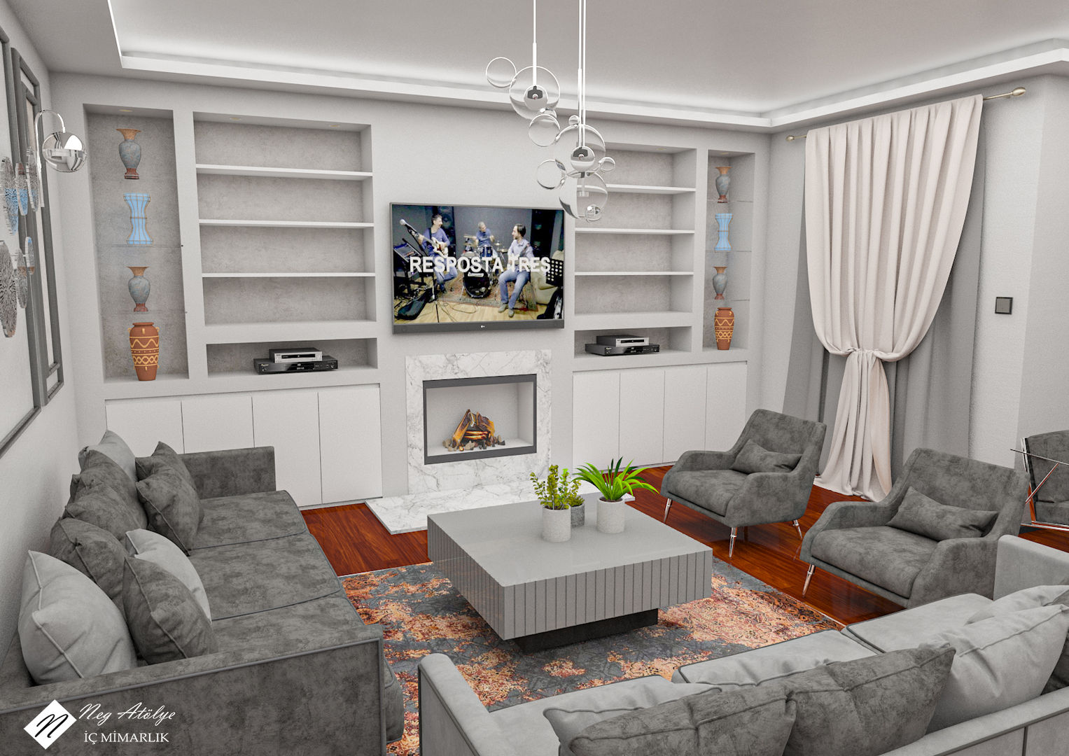 Ortaköy Konut Projesi, NEG ATÖLYE İÇ MİMARLIK NEG ATÖLYE İÇ MİMARLIK Living room