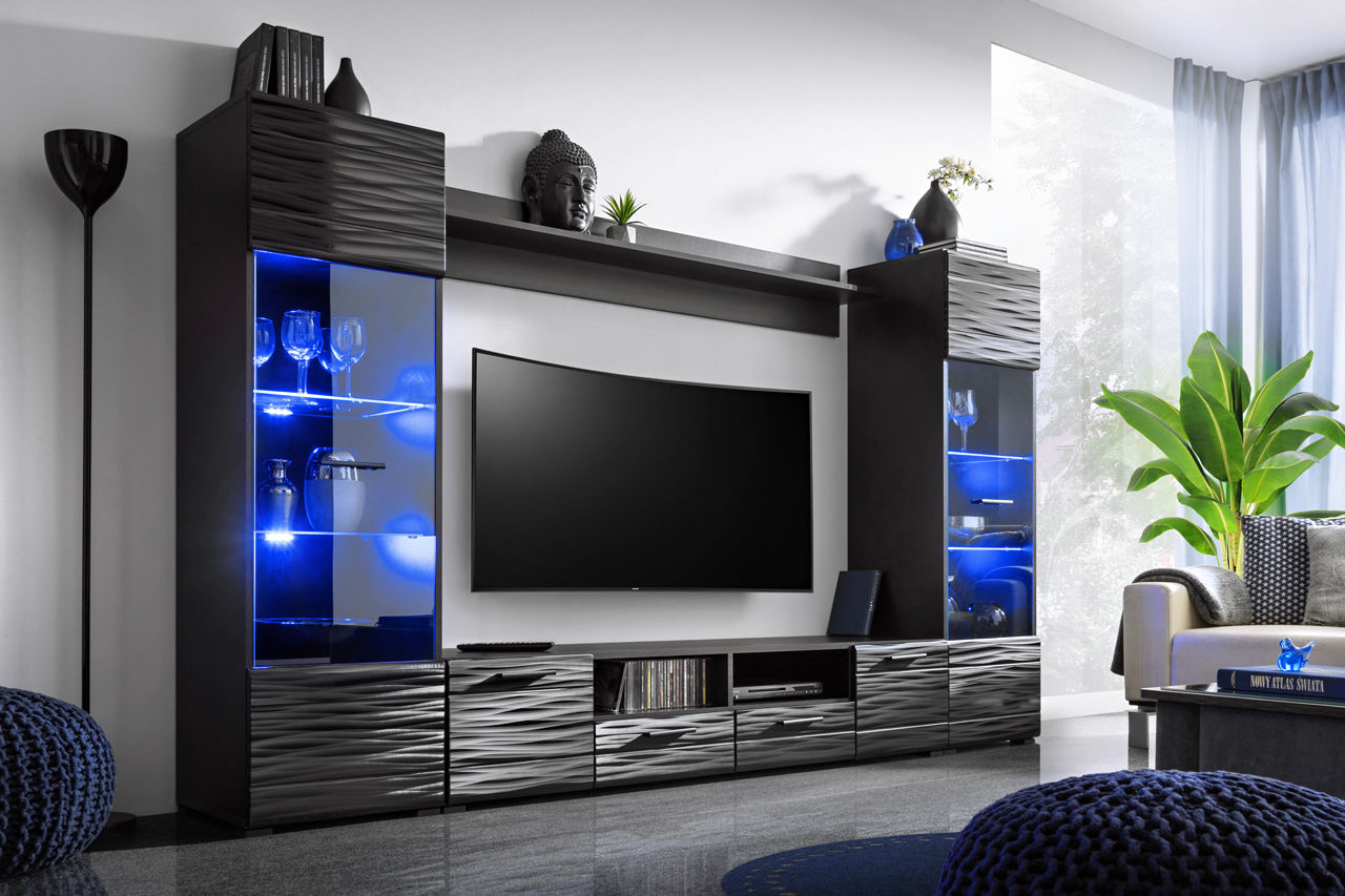 Meblościanki, Meble Minio Meble Minio Modern living room Chipboard Cupboards & sideboards